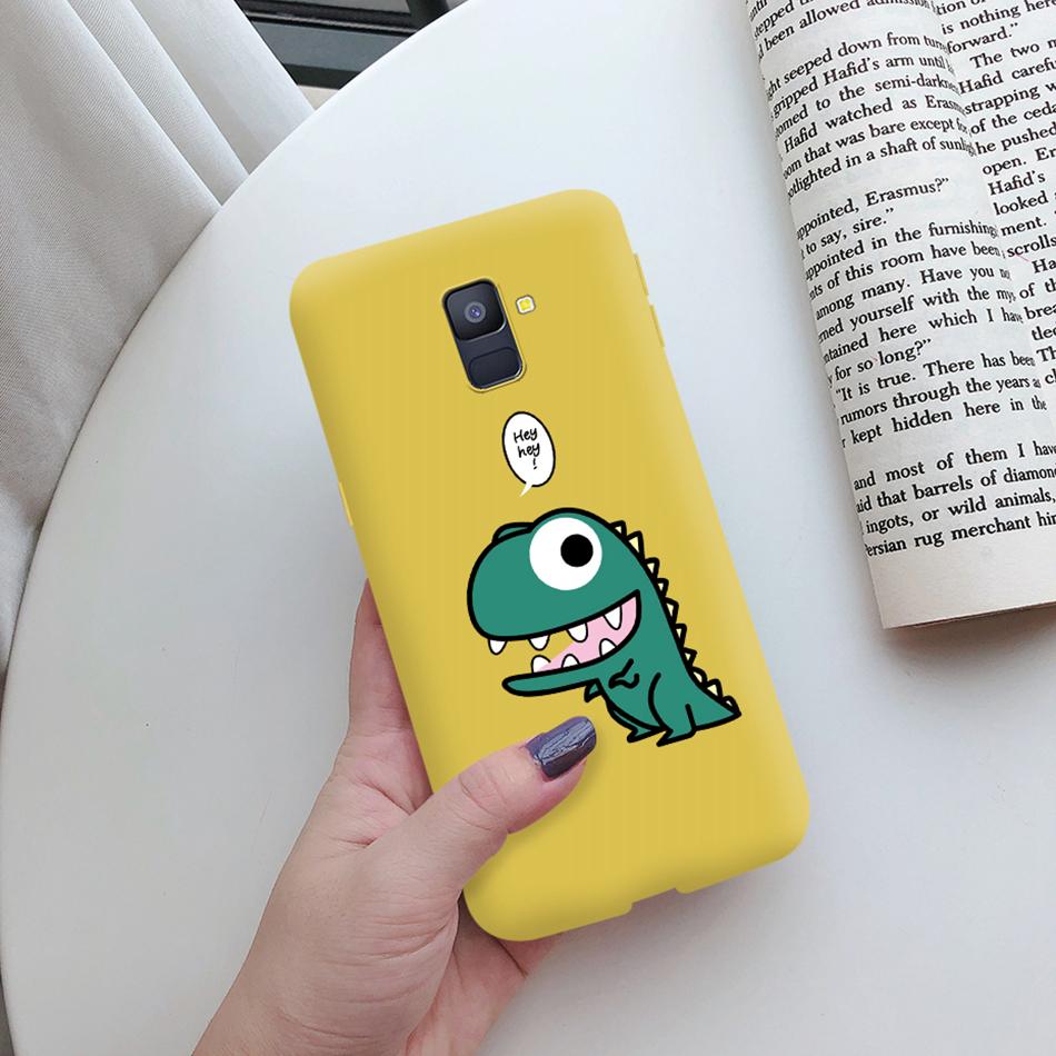 Love Heart Case For Samsung A6 2018 Cover A600F Silicon Tpu Phone Case For Samsung Galaxy A 6 A6 Plus 2018 A605F Case Cat Cactus