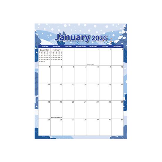 Magnetic Wall Calendar Floral Design 2026 Monthly Overview Planner Thick Paper Ample Writing Space Calendar Home Office School Kitchen Decor