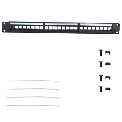 19Inch 24 Port Mountable Data Patch Panel CAT6 Network Cable Rack(Not Include Modules)