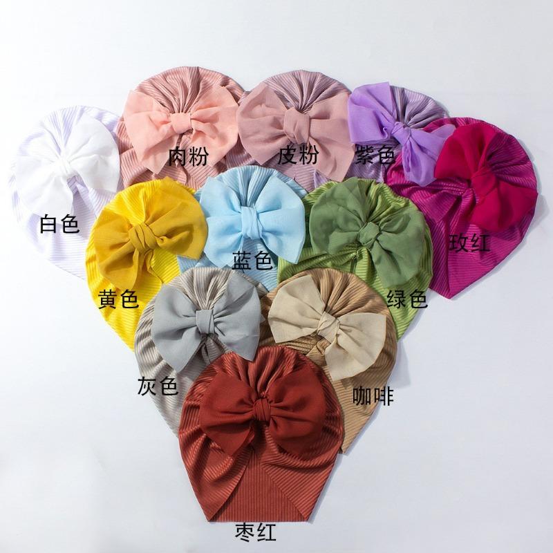 New Children's Hats, Cute Bow Baby Knotted Pullover Hats, Thin Breathable Baby Caps