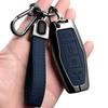 Car Control Remote Key Case Cover For Mitsubishi Outlander 2022 - 2024 2 3 4 Buttons Zinc Alloy Leather Keychain Accessories
