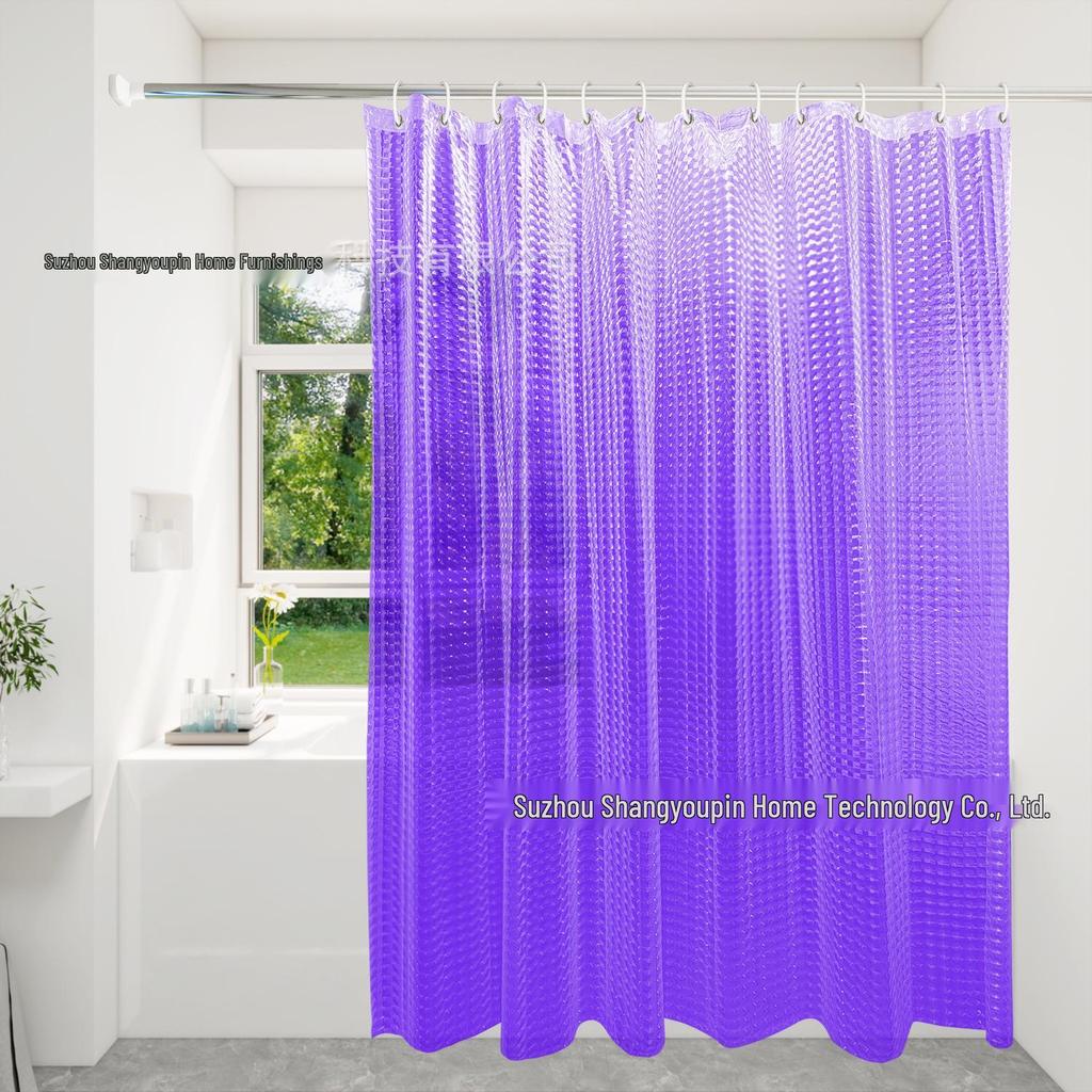 3D Transparent PEVA Waterproof Shower Curtain