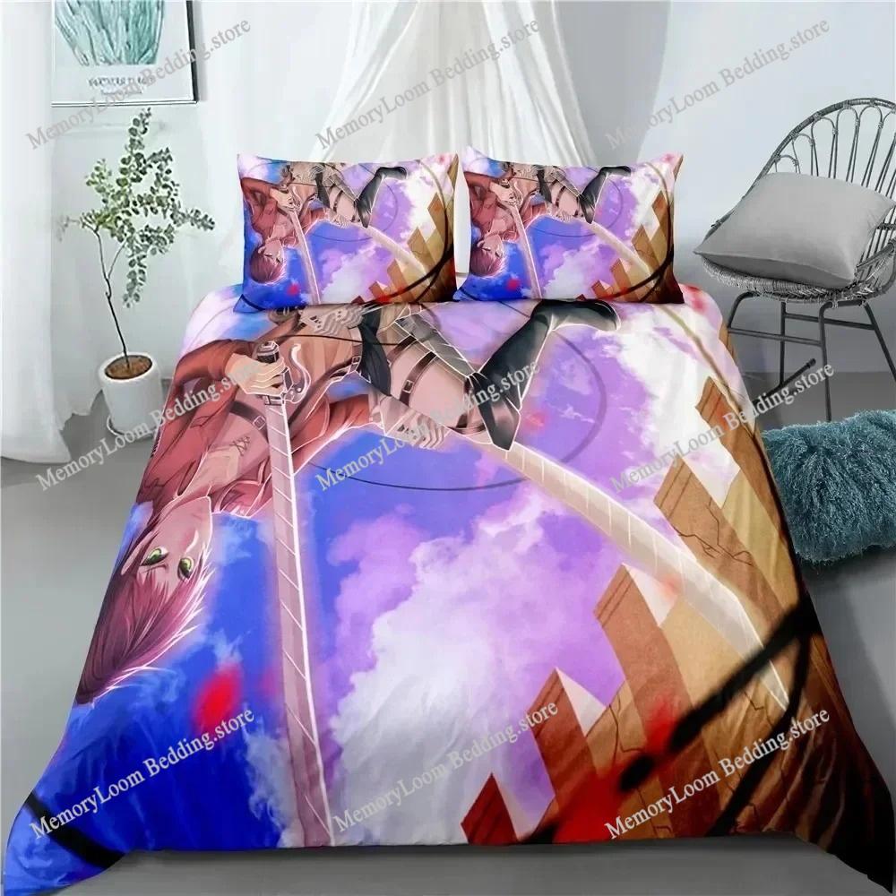 Anime Attack On Titan Home Textile Pillow Case 3D Print Bed Polyester Kids Comforter Bedding Sets for Home Textiles