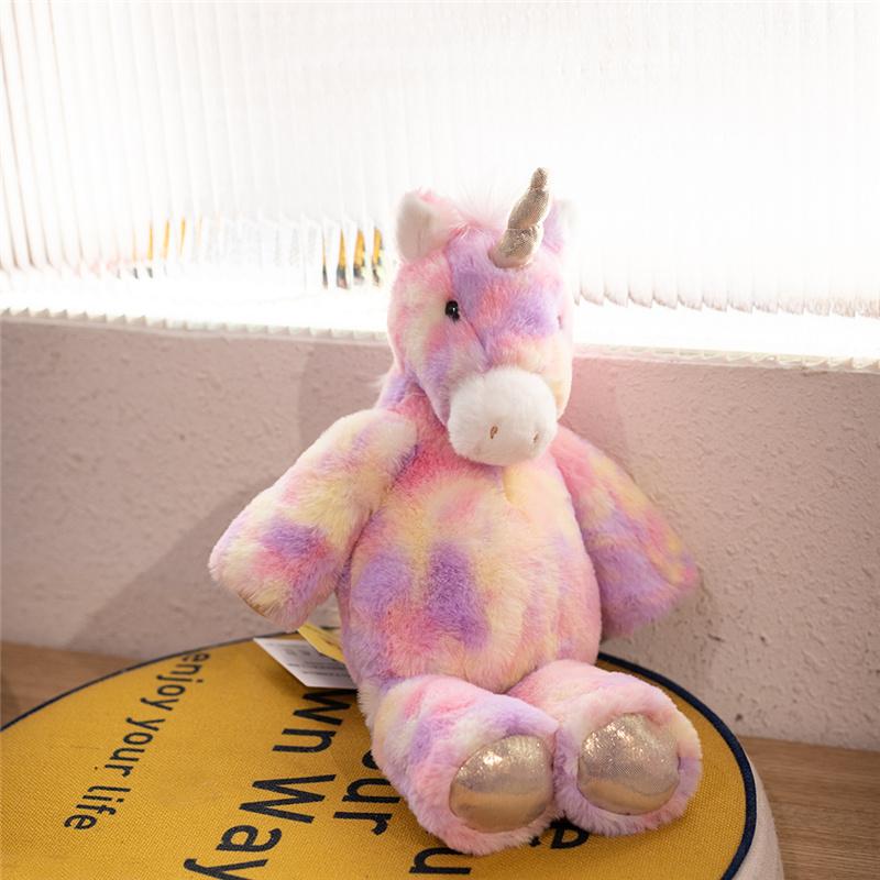 Fantastische Regenboog Kleurrijke Pluche Eenhoorn Pluche Speelgoed Knuffeldieren Beer Konijn Kat Zachte Pop Kinder Speelgoed Verjaardag Kerstcadeau about 35cm