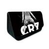 Étui à crayons à rabat double couche motif triangle Étoile du Football CR7 Meilleur Cadeau Étui à crayons scolaire 3D Dessin Animé pour Garçons/Filles Tissu