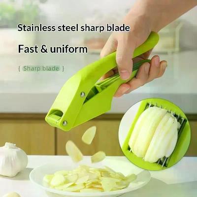 2-in-1 Multifunctional Garlic Press For Pressing Mash Garlic And Sliced Garlic,Vegetable Squeezer For Home Cooking Masher Tool