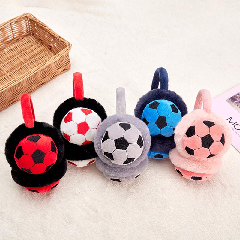 Kids Cute Football Earmuffs Winter Outdoor Travel Cold-proof Ear Cap Warmer Thickened Warm Ear Muffs for Baby Boy Girl