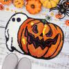 Halloween Floor Mat Absorbent Ghost Bathroom Rug Non-Slip Pumpkin Shower Mat for Holiday Bathroom Kitchen Porch Decoration