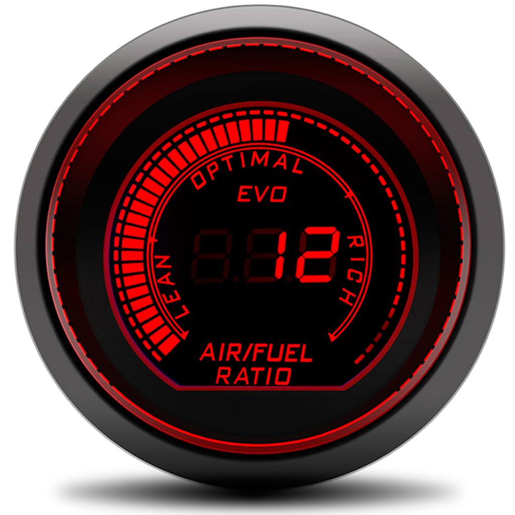 2" 52mm Air Fuel Ratio Gauge Blue/Red LED AFR Meter Display With Narrowband O2 Oxygen Sensor 0258006028 for Gasoline Racing Car