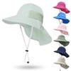 Children'S Breathable Mesh Sun Hat Summer Lightweight Uv Protection Adjustable Beach Hats With Bucket Wide Brim Sun Hat Kids