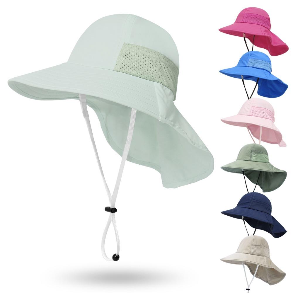 Children'S Breathable Mesh Sun Hat Summer Lightweight Uv Protection Adjustable Beach Hats With Bucket Wide Brim Sun Hat Kids