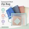 A4 Document Storage Bag Nylon Cosmetic Makeup Bag New Mesh Zip Bag  School Supplies