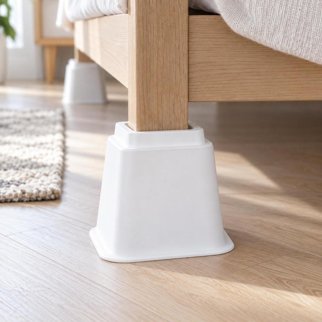 4 Pieces Furniture Riser with Flared Base Floor Protecting Sofa Elevators Stable Bed for