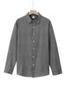 Men's European & American Linen Stand-Up Collar Cardigan Shirt - Solid Color, Long Sleeve, Casual, 2021
