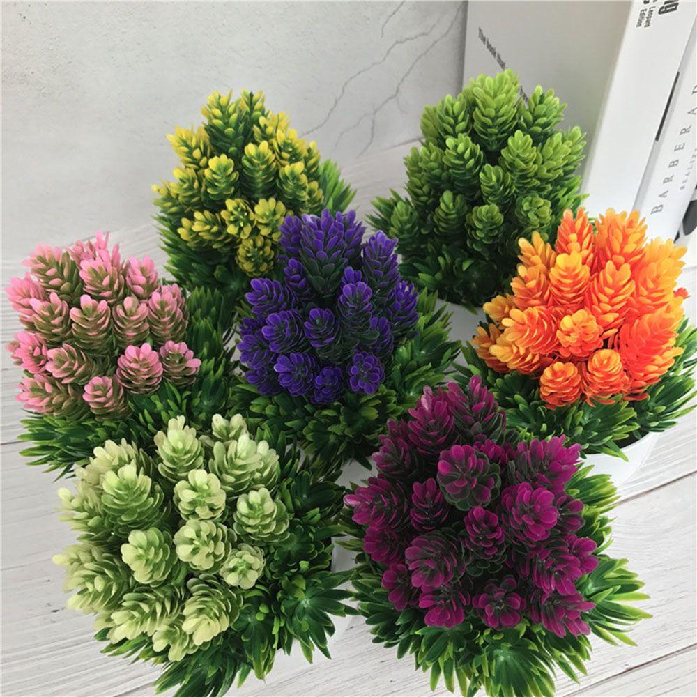 Wedding Desktop Ornament Christmas Fake Potted Simulation Bonsai Artificial Flower Plastic Plant