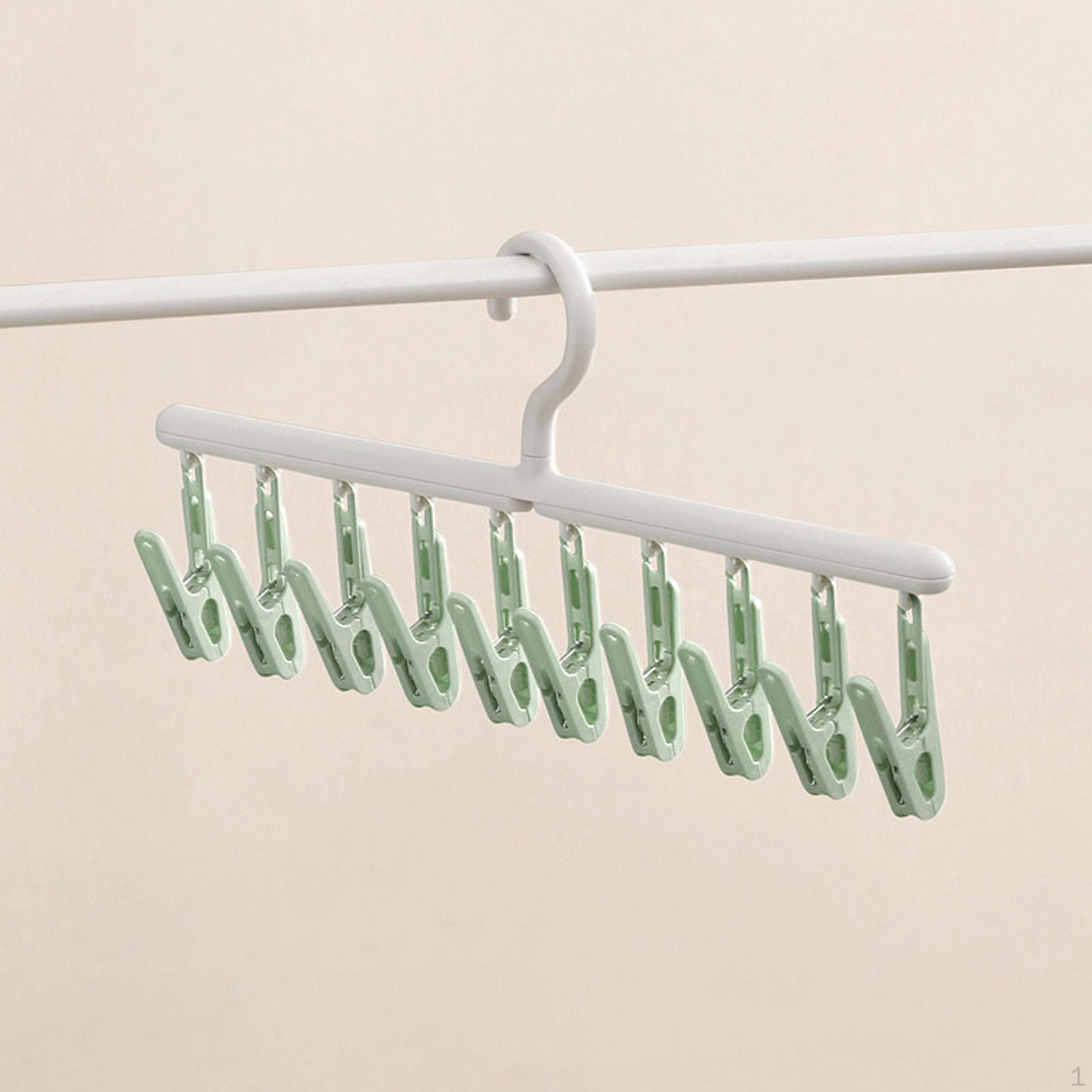 

Сушилка для одежды с прищепками для носков и вешалка для нижнего белья зелёный