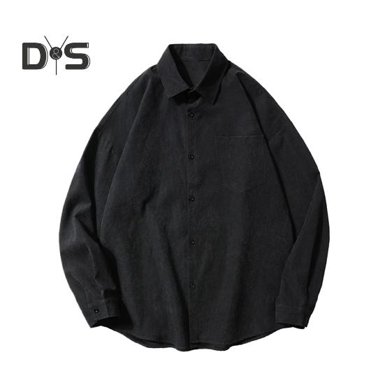 Men Shirt Lapel Long Sleeve Single Breasted Shirt Tops Solid Color Patch Pocket Casual Shirt Loose Fit Comfortable Fit Jacket