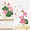 Decal Wall Sticker Bedroom Living Room Office Chinese Style Decoration Dragonfly Fresh Lotus Sticker Wall Decor