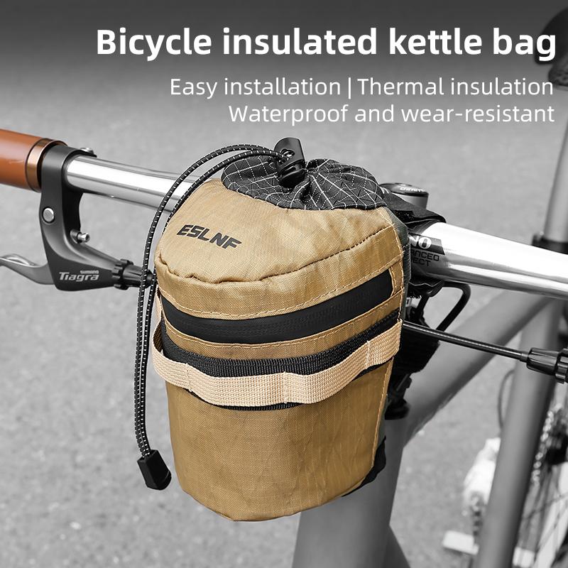 ESLNF High-Quality Bicycle Front Rack Water Bottle Bag - Retractable Cord Tightening Design Durable Cycling Storage Bag for Bike