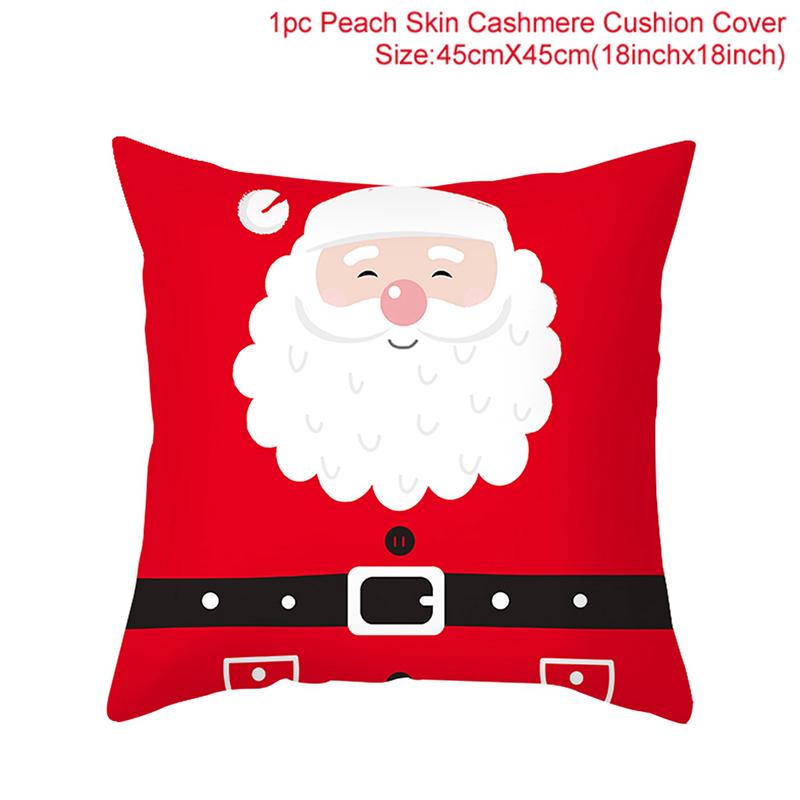 Christmas Cushion Cover  Decoration Home Santa  Decorations  Gift Navidad Happy New Year 2022