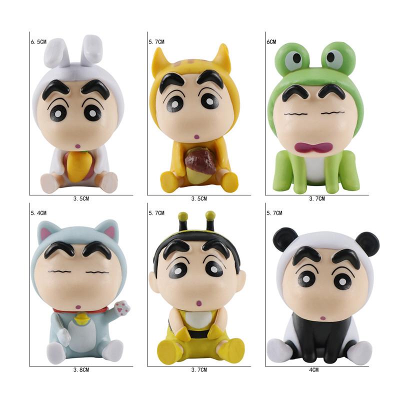 

6 шт./компл., аниме карандаш, фигурки ShinChan, 6 см, Nohara Shinnosuke, экшн-фигурка, серия животных, модель ПВХ, настольные украшения, подарок для детей 6pcs
