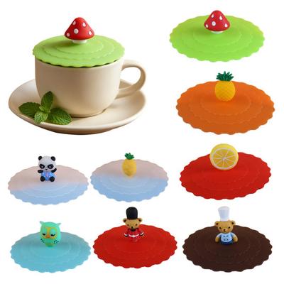 5Pcs Silicone Cup Lid Leak-Proof Heat-Resistant Cover for Glass Mugs Coffee Cups Food-Grade Odorless Cute Kitchen Accessory for Home