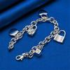 925 Sterling Silber 8 Zoll exquisites herzförmiges Schlossarmband, modische Schmuckaccessoires für Damen Hochzeitsfeier