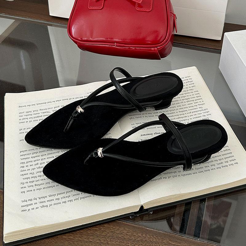 Mode Frühling Sommer Damen Zehensandalen Damen Absatz Hausschuhe Sandalen Pumps Mode Spitz Damen Niedrigabsatz Pantoletten Hausschuhe Schuhe