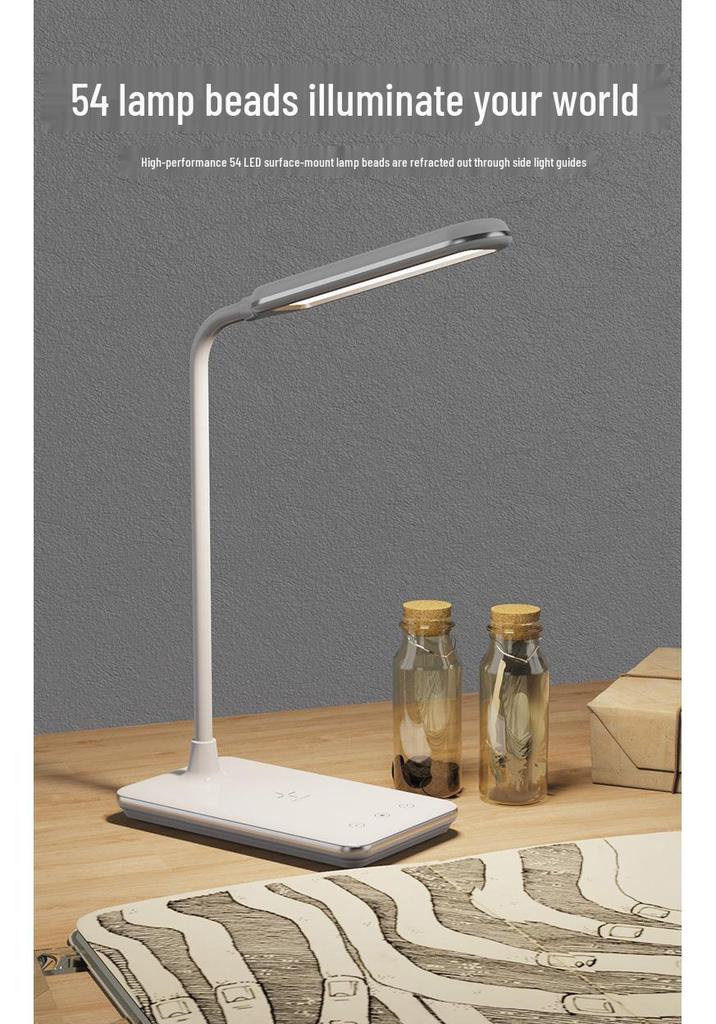 15W Desk Lamp with Eye Protection & Wireless Fast Charging - Certified Study Light
