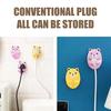 Socket Hanger Cartoon Bear Design Socket Holder Self-Adhesive No-Punch Wall Socket Holders Cable Management
