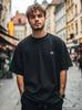 Jigga Wear Simple Crown Men's Oversized Short Sleeve T-Shirt Black/White M