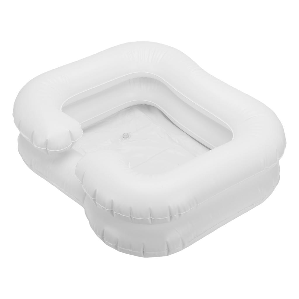 Portable Hair Wash Tub Double Layer PVC Foldable Inflatable Hair Washing Basin for Home Camping Travel
