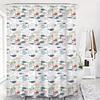 Modern Colorful Fish Art Shower Curtain - Ocean-Themed Design with Fish & Seashells, Waterproof Polyester for Bathroom Decor
