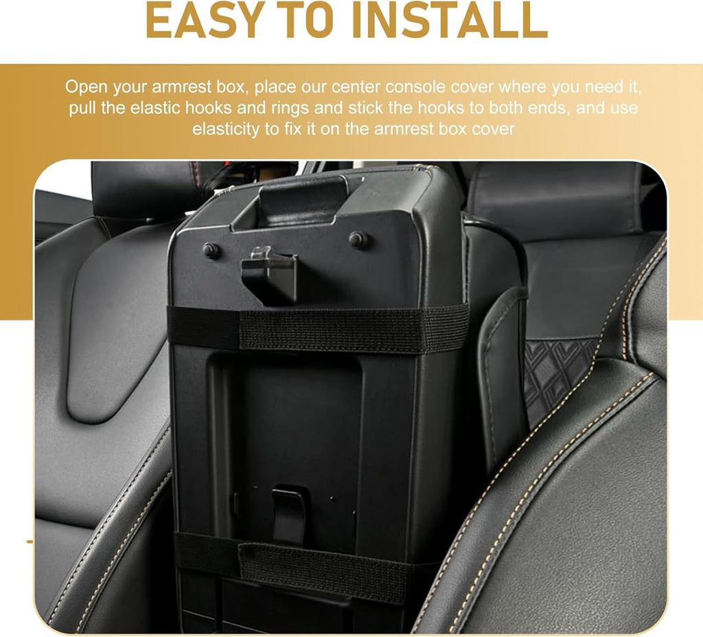 Universal Car Armrest Box Height Booster Cushion Center Console Cover Pad with 2 Cup Holders and Tissue Holder