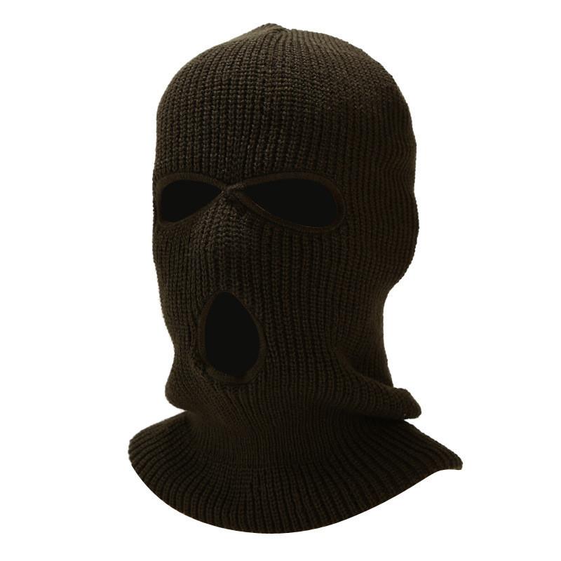 2025 New Fashion 3-Hole Knitted Full Face Cover Ski Mask Winter Balaclava Warm Knit Full Face Mask For Outdoor Sports