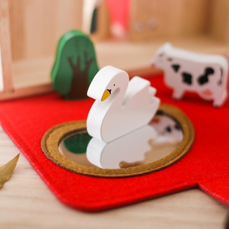 Baby Montessori Wooden Toy Kid Building Blocks Farm Theme Animal Stack Games Children Hands-on Balance Ability Stacking Toy Gift