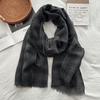 Korean Retro All-match Plaid Retro Style Women's Autumn New Style Cotton and Linen Literary Thin Shawl Scarf Dual-use