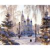 Full Round Diamond Painting Handmade Winter Scenery Cross Stitch 5d Diamond Embroidery House Landscape Decor