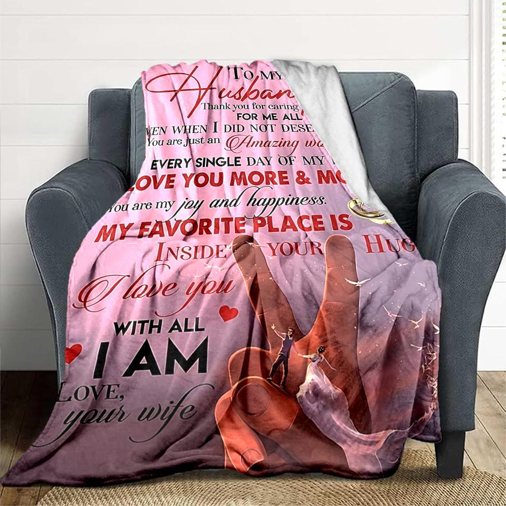 1PC Wedding Anniversary Gift Blanket - Soft Warm All-Season Throw for Sofa, Bed, Car, Office, Throw For Sofa yy250916122