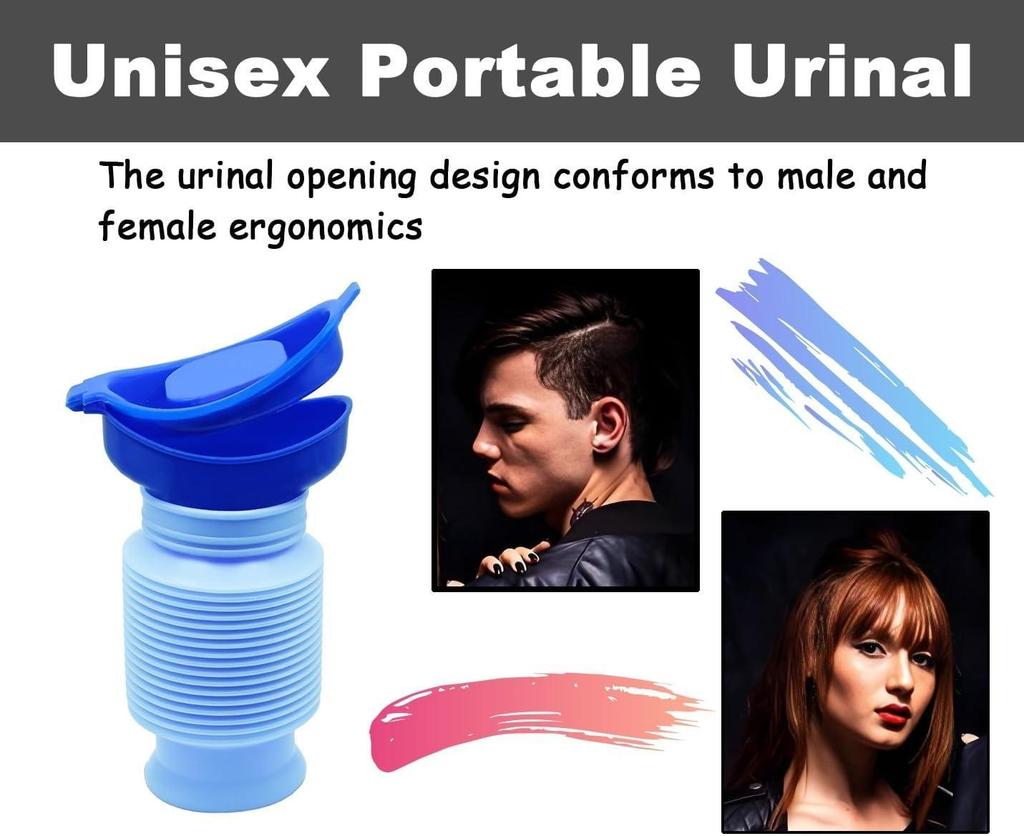 Portable Travel Urinal - Collapsible Reusable, Ideal For Camping & Long Trips