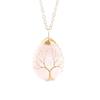 Natural Crystal Water Drop Necklace Pendant Female Leaf Diy Tree Of Life Alloy Woven Jewelry Accessories N749