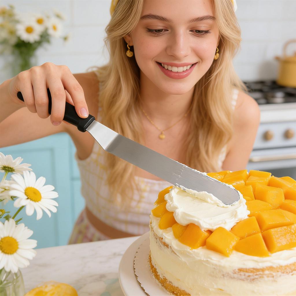 Stainless Steel Cake Spatula, A Special Tool For Baking And Frosting, Straight  For Smoothing And Unmolding, Non-slip Handle For Easy Grip,  For H