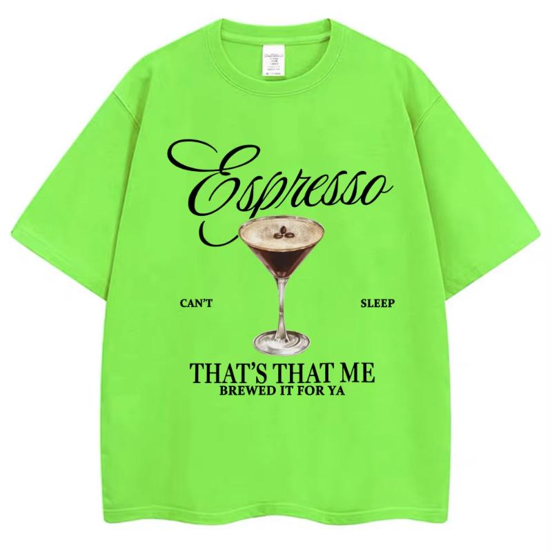 

Fashion Sabrina Carpenter Espresso Martini Print T Shirt Aesthetic Unisex Women Tshirts Loose Casual Soft Cotton Tops Streetwear 4XL