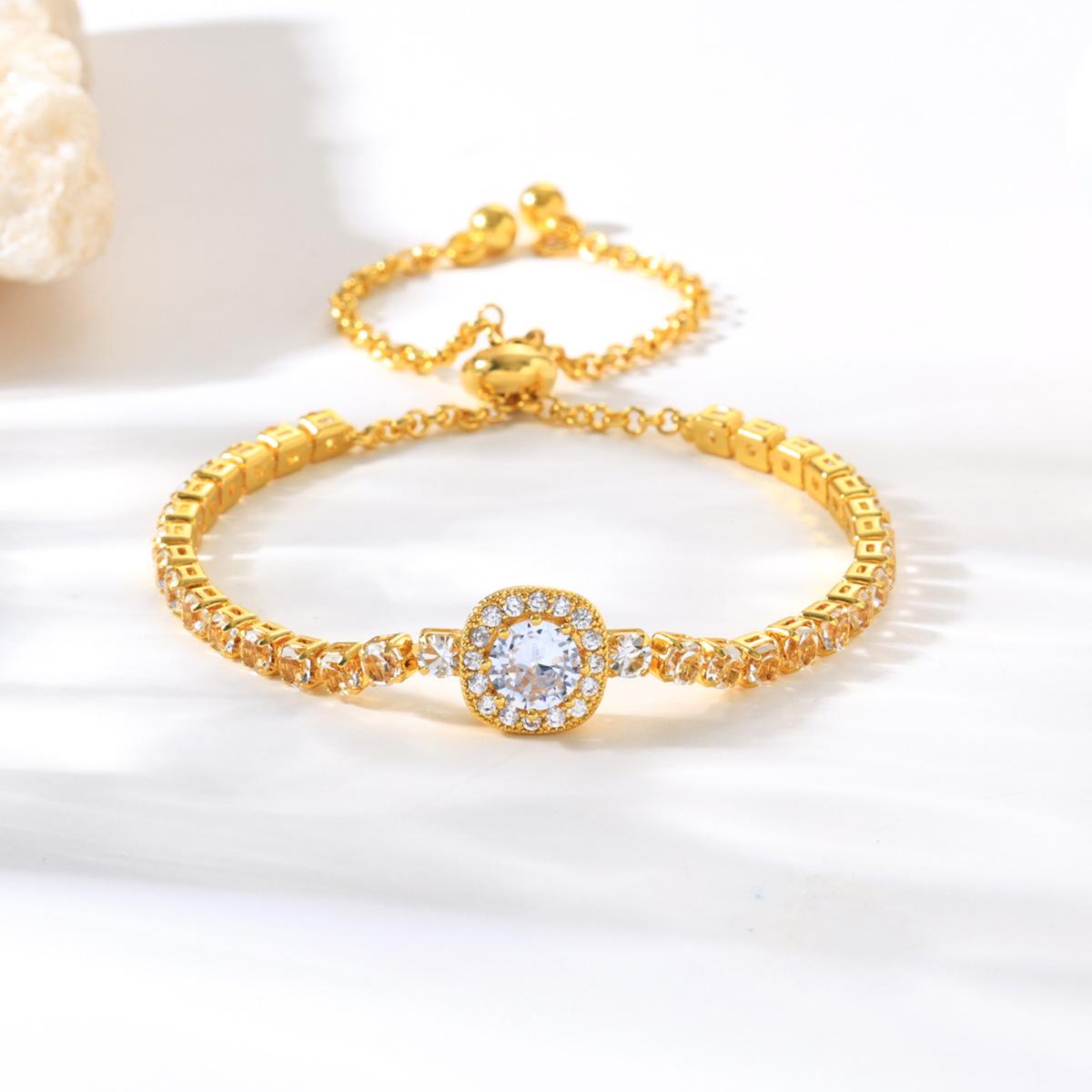 Корейский квадратный циркониевый регулируемый браслет для женщин, простой, легкий, роскошный, браслеты, индивидуальность, темперамент, свадебные, женские украшения