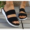 Designer Women's Knit Elastic Cloth Wedge Sandals Slip On Lightweight Walking Sandals Women Plus Size Comfortable Summer Shoes