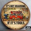 1pc Vintage Tool Metal Tin Sign 8x8in Round Wall Art Garage Studio Decor