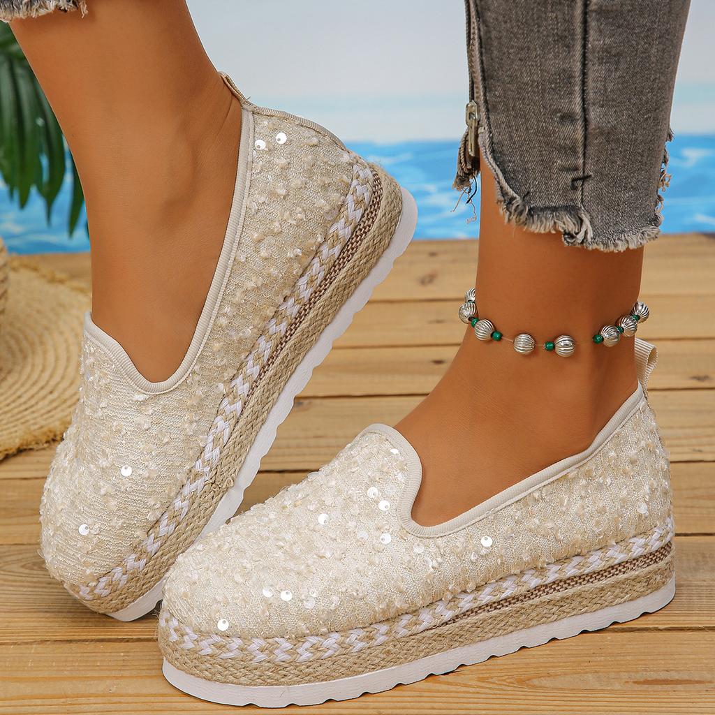Fashion Platform Loafers Dress Flat Shoes Woman Sneaker Round Toe Low Heels Elegant Stylish Summer Comfortable 2024 Trend