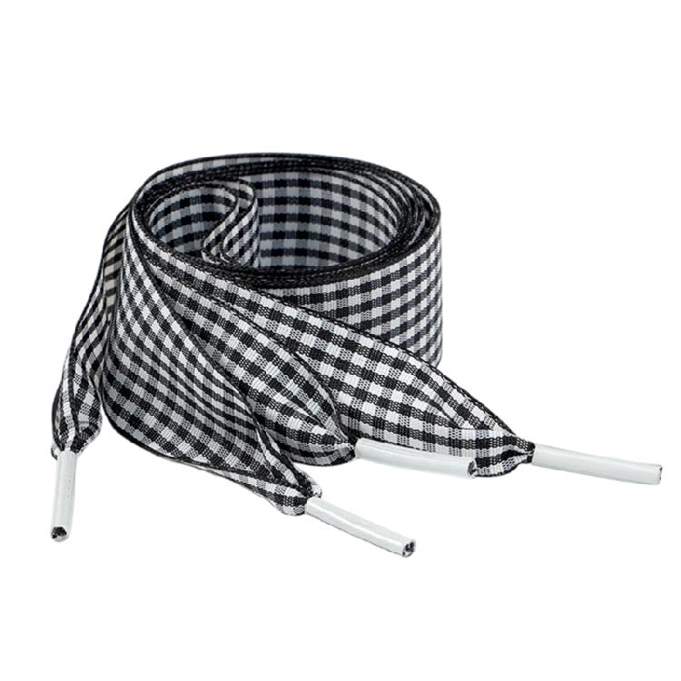 Colorful Checkered Shoe Laces Wide Flat Polyester Shoelaces Sneakers Laces Replacement For Adult Footwear Decoration