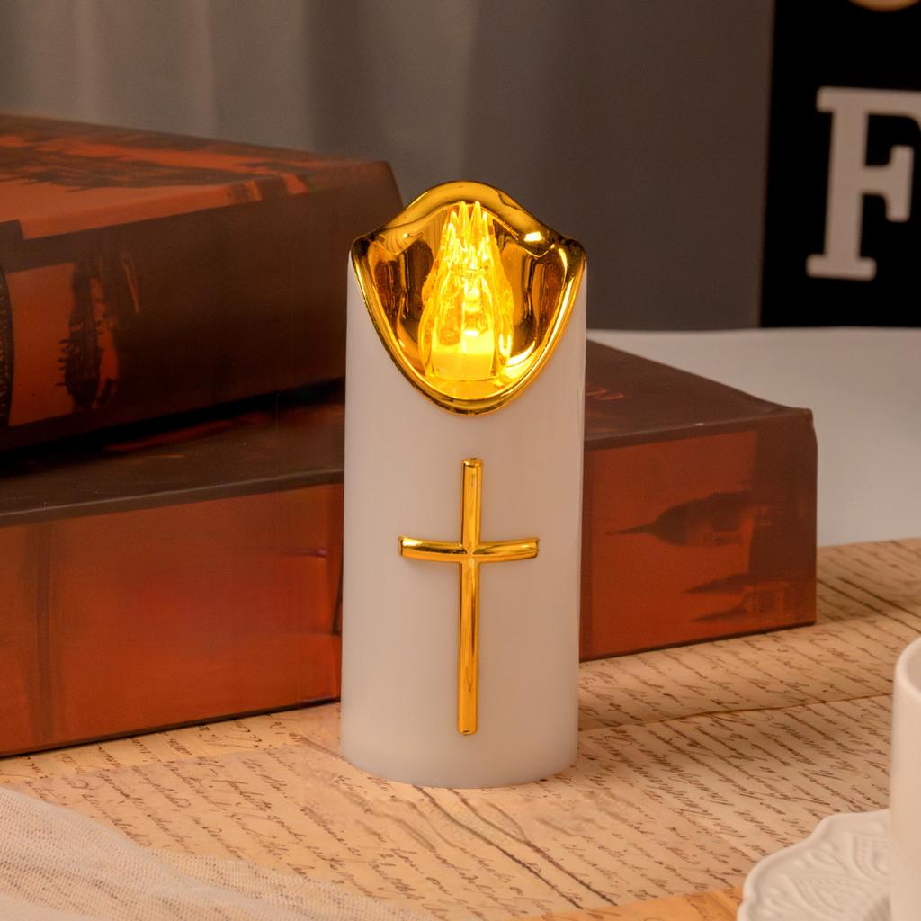 LED Memorial Candle Light, Flashing Effect Like A Real Candle, Reusable, Suitable For Cemetery Memorials, Battery Powered, Animal Memorial Tomb Light.
