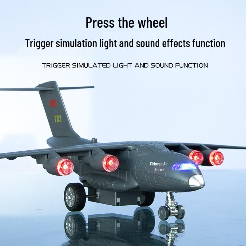 Meisheng LZ09 Sound & Light Pull-back Alloy Fighter Jet Toy for Kids